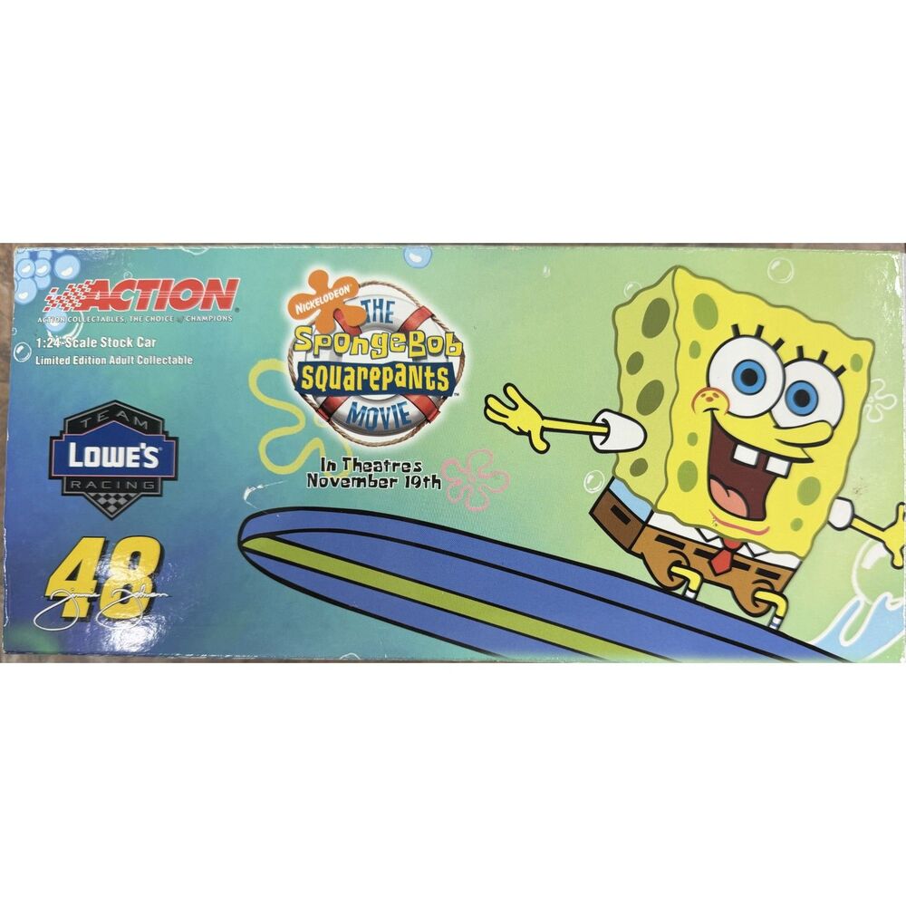 Vintage 2004 Autograph Jimmie Johnson SpongeBob 1:24 scale stock car factory box